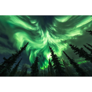 Green Northern Lights Canvas